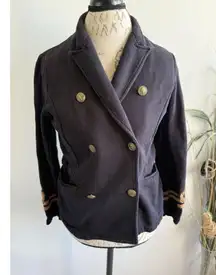 Denim & Supply Ralph Lauren Blue Double Breasted Yachting Military Jacket Size L
