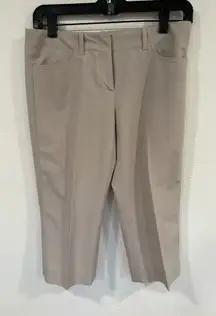 Theory Wool Cropped Trousers – Beige Tailored Dress Pants, Size 0