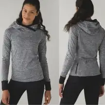 Lululemon Think Fast Hoodie Space Dye Light Grey - size 2 - MSRP $98!