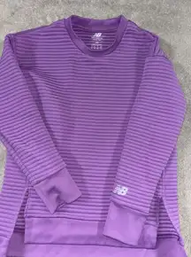 new balance purple ribbed pullover sweatshirt running xs running‎