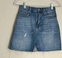 Madewell  Rigid A-Line Denim Cutout Mini Skirt Women’s Size 23 New With Tags