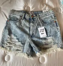 Denim High Rise Shorts