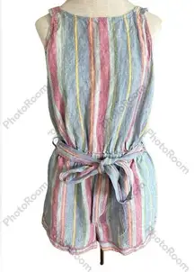 FRAME striped linen romper