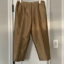 Gold Silk Cropped Pants-size 8 Petite-