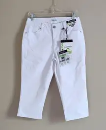 d.jeans twill high waisted cropped stretch jeans white size 6