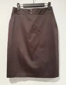 Tahari Pencil Skirt Womens 6 Brown Pockets Workwear Career Business Norm Travel