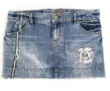 OLD NAVY SPECIAL EDITION EMBROIDERED DENIM MINI SKIRT SIZE 12