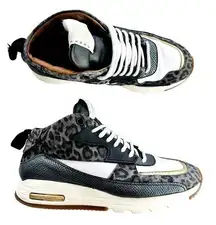 ESSE ut ESSE Air Brain Low Ankle Fashion Sneaker Size 40 Black Leopard Italy