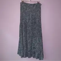 New Directions M Maxi Skirt Boho Animal Print Flounce Pull On