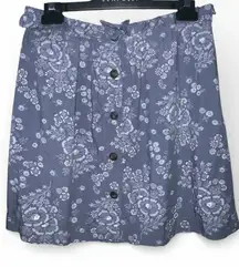 Madewell Floral Button-Down Skirt in Blue