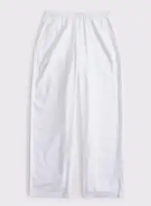 Abercrombie & Fitch Straight Linen-Blend Pull-On Pant in white Size M Regular