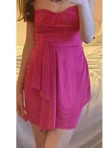 Vintage Wet Seal Women's Size XL Pink Strapless Layered Mini Dress Size Y2k