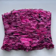 Kay Unger pink floral Silk bustier corset top coquette vintage y2k whimsical 10