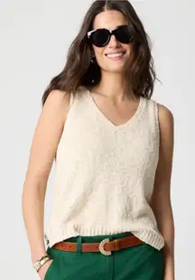 JCREW V-Neck Beach Sweater Tank in Dusty Ivory NWT sz M