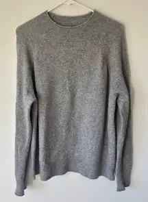 J. Crew Gray Rollneck Sweater Wool Alpaca Blend Mock Neck Quiet Luxury