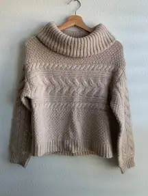 Tahari Knit Turtleneck Beige Sweater