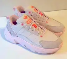 Adidas ZX 22 Boost Pink orange Women's 8 sneakers chunky Trainers running shoes