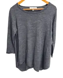 Larry Lavine Women's Asymmetrical Boat Neck Cozy Gray Sweater Size Small