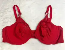 Vintage Warner’s Marilyn Monroe Vibrant Red Lace Front Close Bra Size 36C