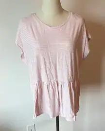 Terra & Sky Pink Peplum T-Shirt Top
