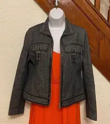 Michael Kors Jean jacket with leather trim