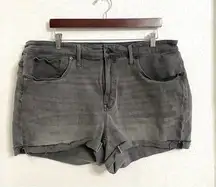 Madewell Womens Shorts Denim Jean Gray High Rise Stretch Cut Hem Size 20