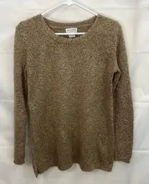 Vintage Allison Taylor women's brown chunky knit Crewcut soft‎ sweater medium