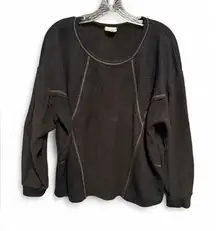 BiBi Womens Black Crewneck Sweater