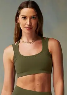 FABLETICS Sculptknit Contour Low-Impact Sports Bra size XS in Dark‎ Moss NWT