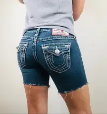 True Religion Billy Super T raw hem Shorts