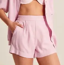Abercrombie & Fitch Small NEW Linen Blend Pleated Shorts Light Pink Preppy Beach