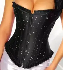 Corset Black Sparkles New Sexy Festival Cosplay