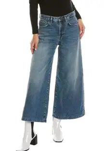 NEW Current/Elliott Wide Leg Crop Jeans in Bromes Size 32