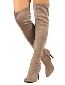 Breckelles thigh high stiletto boots