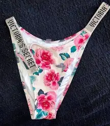 Victoria's Secret  Rhinestone Shine Strap Floral Bikini Bottoms