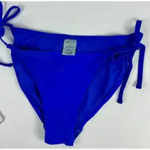NWT‎ Shade & Shore Blue Bikini Bottoms Low Rise High Leg Medium Seat Coverage M