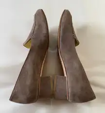 Sarah Flint Handmade in Italy Suede Loafers Block Heel Comfortable‎ Chic Sz 38.5