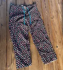 Vera Bradley Black corduroy Paisley Pajama Pants