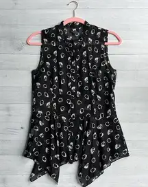 W By Worth Black & White Print Cotton Button Down 0