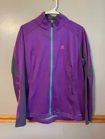Salomon Women's Wind Breaker Purple Ski Jacket XL Nordic Cross Country