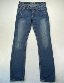 Buckle BKE Womens Tenley Boot Cut‎ Jeans Blue tagged 29x35.5, measures 30x33 - flaw