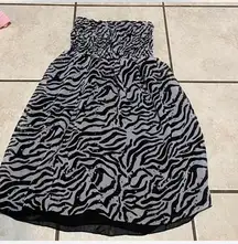 Zebra print strapless dress