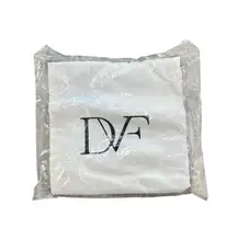Diane von Furstenberg DVF White Logo Cotton Drawstring Purse Dust Bag 21x20 NIB