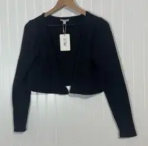 GB Gianni Bini Black Cropped Open Front Cardigan Sweater NWT Dillard’s‎ Size S