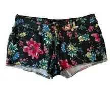 Vintage Y2K Bongo Black Floral 3” Frayed Jean Shorts Summer Sizzler Size: 3 NEW