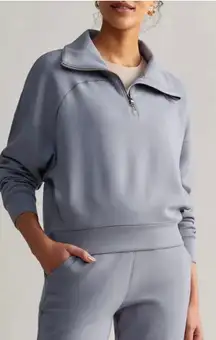 SPANX AirEssentials Half Zip Sweatshirt - Women's Small Blue