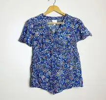 SALE! Blue Floral Ingrid & Isabel Maternity Blouse Size XS EUC