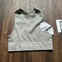 Ralph Lauren Polo Seamless Heather Gray Sports Bra