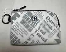 NWOT Lululemon Clippable Card Pouch in Manifesto Print Black and White