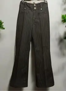 RICH & SKINNY Women's SIZE 24 Black Pinstripe wide leg slacks high waisted